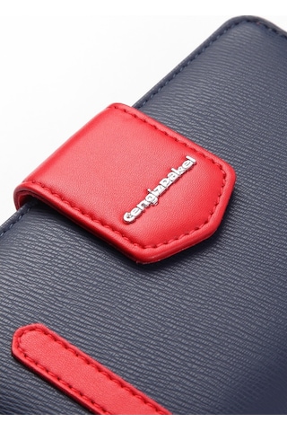 Cengiz Pakel 65256M Kadın Orta Boy Cüzdan Lacivert Kırmızı Lacivert