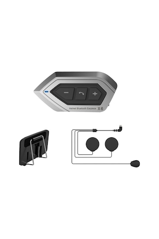 Ximistore9 X6 Motosiklet Kask Kulaklığı - Bluetooth 5.0, 1500mah, Ipx67 Su Geçirmez, Çift Bağlantı, Gürültü Önleme