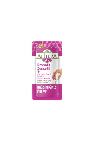 Apitera ZEN Doğal Bal, C Vitamini, Çinko, Selenyum, Zencefil, Tarçın, Karanfil, Karabiber, Limon ve Propolis İçeren Takviye Edici 7’li Saşe