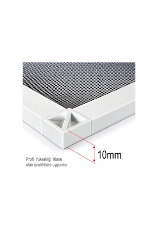 Beyaz Sineklik Menteşesi 8cm Plastik Kenar Montaj Aparatı 10 Adet - 10x20 Profiller İçindir
