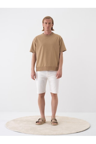 Xint Camel Pamuk Dokulu Oversize Tişört 502213