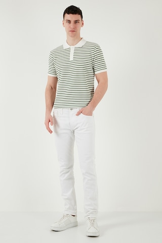 Buratti Pamuklu Regular Fit Çizgili Erkek Polo Yaka T Shirt 5903009 Elma Yeşili