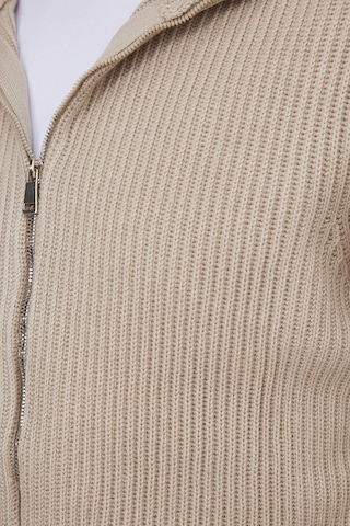 Tudors Erkek Slim Fit Dik Yaka Fermuarlı Vizon Düz Hırka-41800 Vizon