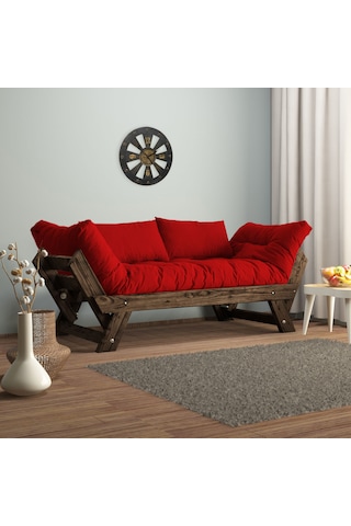 Woodesk Adalar Masif Ceviz-kırmızı Renk 2li Kanepe Cpt8114-210