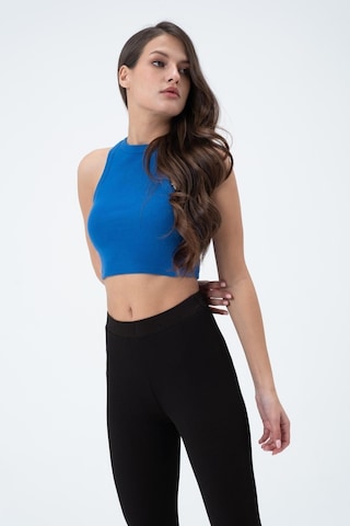 Quhox Kadın Kaşkorse Crop Atlet Saks