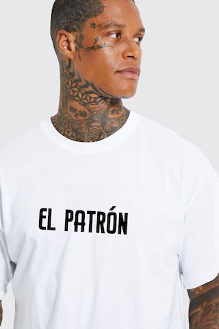 Gang Serıes Erkek Beyaz Oversize Medellin Baskılı T-shirt Beyaz