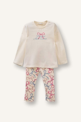 Defacto 2li Pijama Takımı Kız Bebek H2653a526sper99 Ekru-er99