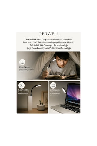 5 Li Set Renkli Usb Led Kitap Okuma Lambası Taşınabilir Mini Masa Üstü Gece Lambası Laptop Bilgisayar Uyumlu Bükülebilir Göz Yormayan Aydınlatma Işığı Şarjlı Powerbank Uyumlu Pratik Kitap Okuma Işığı