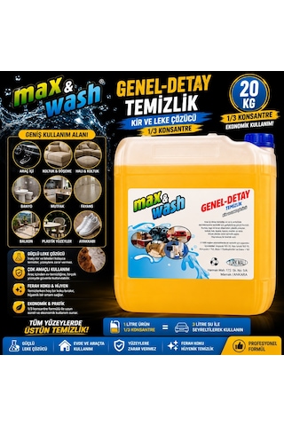 20 Kg Genel Detay Temizleyici 1/3 Konsantre Çok Amaçlı Araç İçi Ve Dışı Temizleyici Profesyonel Oto Kuaför Ürünü