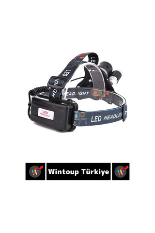 Profesyonel Kamp Avcı Balıkçı Deprem Güçlü Işık 3 Modlu Şarjlı 3 Başlıklı Kafa Lambası Çok Renkli