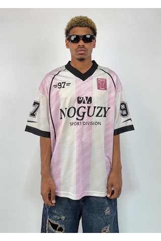 Zaee Noguzy 97 Retro Oversize Forma Tişört Pembe