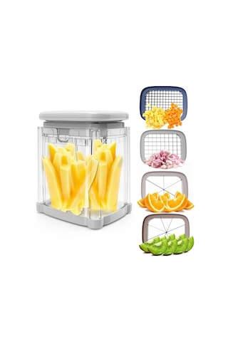 Dashanshop 1 Takım Pres Tipi Patates Kızartma Kesici Light Green Soğan Doğrayıcı Havuç Kesici Mutfak Aletleri Salatalık Ve Patates Çok Amaçlı Sebze Kesici 1 Parça