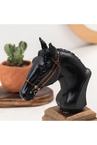 Dekoratif Siyah At Büstü