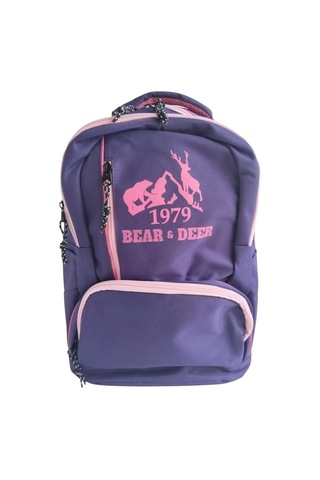 Bear & Deer Skuldra Sırt Çantası Mor Bd-cn0014 Desenli