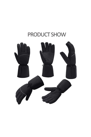 Erkekler Ve Kadınlar İçin Isıtmalı Eldivenler Elektrikli Kış Termal Dokunmatik Ekran Isıtmalı Eldivenler Bisiklet, Dağ Yürüyüşü, Kayak, Kayakla Dalış İçin Eldivenler Siyah