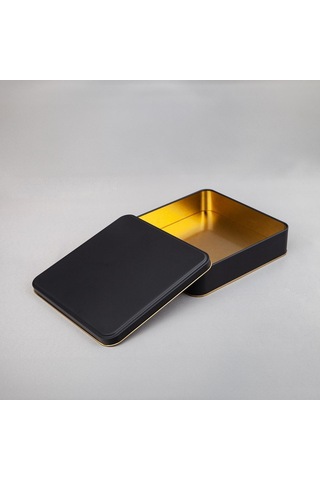 Mat Siyah Metal Kutu 19,2x19,2x4,5 Cm