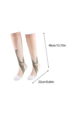 Xindoker Erkek Kadın Spor Koşu Yoga Kompresyon Çorapları, Teri Emici Koku Engellici, Dayanıklı Elastik Uzun Bilek Çorapları Pembe Pembe