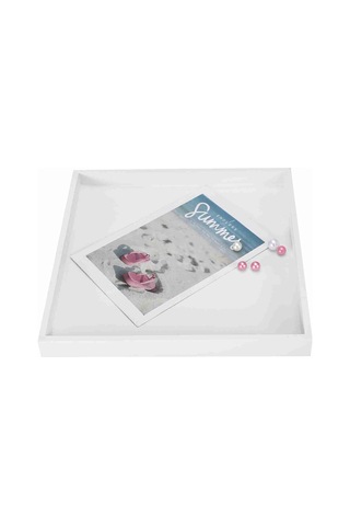 Dofolink Beyaz Ahşap Organizer Tabak - Gıda, Kozmetik, Makyaj Gereçleri İçin Çok Amaçlı Depolama, Modern Ev Dekoru Ve Fotoğraf Dekoru Diğer