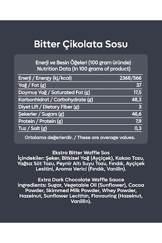 Bitter Tatlı Sos 300 G - Waffle & Krep & Pankek & Tatlı & Dondurma Sosu