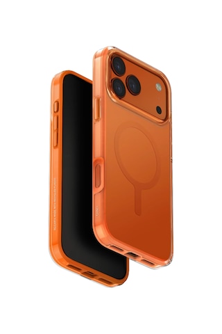 Apple Uyumlu iPhone 17 Pro Max Kılıf Clario Geri Dönüşüm Doğaya Duyarlı Materyal Çift Katman Magsafe Kapak Turuncu