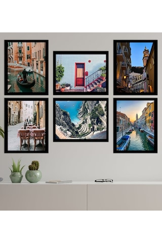 Bk Gift 6 Parça Çerçeve Görünümlü Ahşap Tablo Seti (45X60Cm)-4