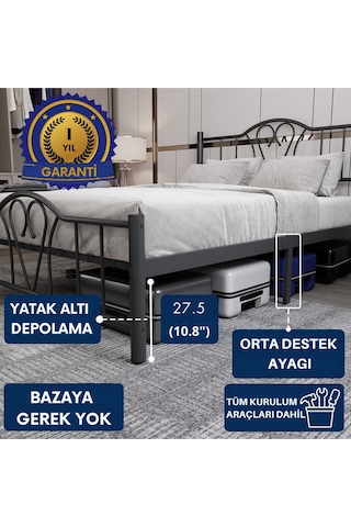 Aksviva Orkide Çift Kişilik Ferforje Metal Karyola