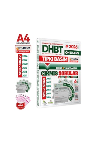 2026 Kpss-dhbt Ön Lisans ÖSYM Çıkmış Soru Tıpkı Basım 6lı Kitapçık Türkiye Geneli Deneme Paketi