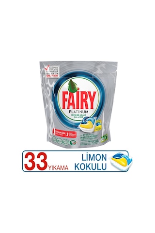 Fairy Platinum Limon Kokulu Bulaşık Makinesi Deterjanı 33 Tablet