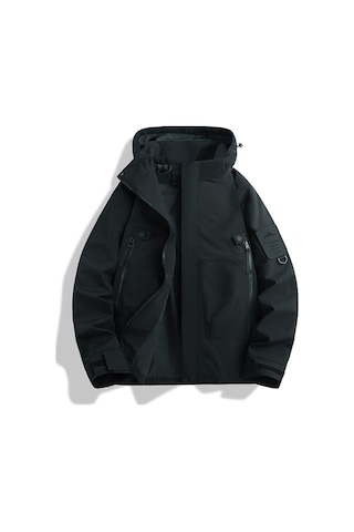 Erkek Ve Kadın Dağ Ceketleri, Rüzgar Geçirmez Ve Su Geçirmez, Açık Hava Sporları İçin İnce Kapüşonlu Siyah