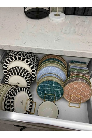 Magic Objects Tezgah Üstü Tabaklık Bulaşıklık, 9 Bölmeli Gold Bulaşıklık Düzenleyici Gold