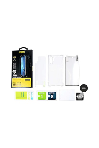 Go-Des Galaxy Note 10 Plus Ön Arka Koruma Go Des 5 in 1 Full Body Shield  ZORE-220608 Şeffaf