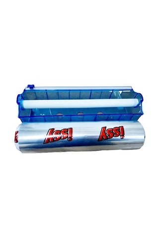 Geseus Sanayi Tip Uzun Metraj Alüminyum Folyo 30 x 110 M 14 Mikron Folyoluk Kesim Aparatlı