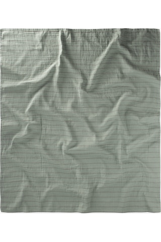 Cigit Naturel Organik Müslin Battaniye 90x100 CM Çift Çizgili Yeşil