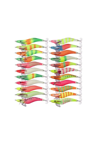 22 Renk / Set Hengjıa Sj059 Aydınlık Ahşap Karides Kukla Yem Kalamar Kancası Sert Yem, Boyut: 15cm 28g