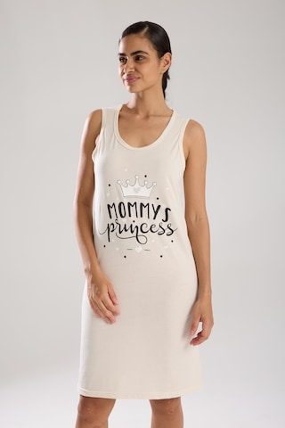 Akbeniz Kadın Kalın Askılı Penye Gecelik Ekru Ekru