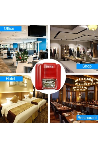 Aubyhe Fa-01 Yangın Alarm Sireni - 100db Ses Ve Işık Uyarı, 9-24v Dc, Abs Malzeme, Ofis/market/ Otel Uygulamaları