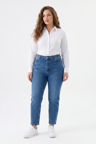 Dekploy Kadın Yüksek Bel Mom Fit Jean Pantolon Bgl-st05450 Mavi