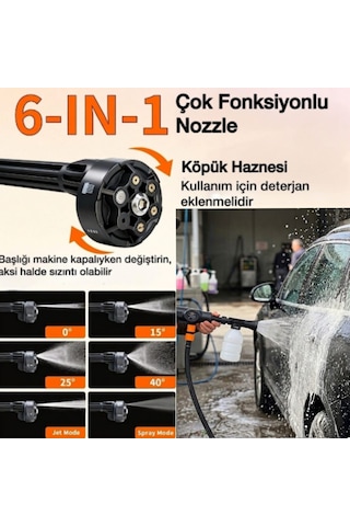 Star-El Yeni Çift Akü Şarjlı Yüksek Basınçlı Oto Araba Bahçe Halı Yıkama Ve Temizleme Tabancası Makinesi 0603976902