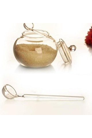 250 Ml Cam Kavanozlar Cam Topları Cam Kavanoz Gözlük Jar Şeker Kase Şeker Ev Mutfak Kristal Şeker Ve Amp Krema Tencere 3 Kaşık Klipsli