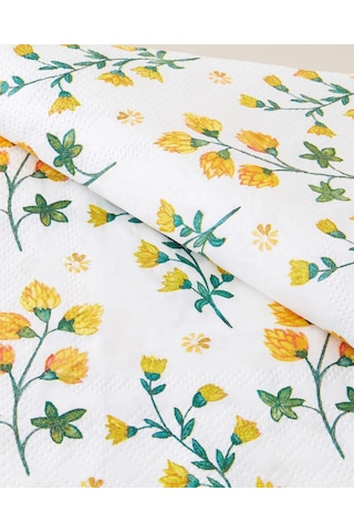 English Home Flora Muse 20'li Kağıt Peçete 33x33 Cm Sarı