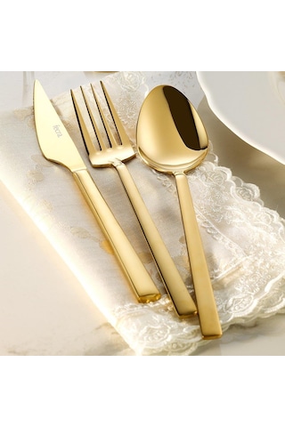 Fecra Doğa 18 Parça Gold Çatal Kaşık Bıçak Seti