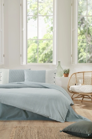 Özdilek Ranforce -natural Line Mavi- Çift Kişilik Nevresim Takımı Mavi