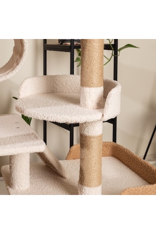 Raikou Premium Kedi Ağacı Yumuşak Peluş Dayanıklı Çok Katlı Tasarım