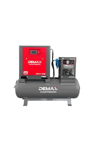 10 Hp 500 Lt Depo Üstü İnventörlü Vidalı Hava Kompresörü Demax