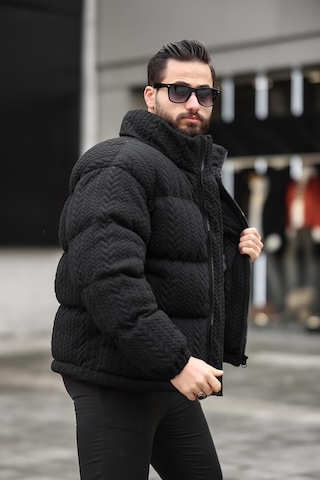 Erkek Dik Yaka Kışlık Örme Mont Çok Renkli