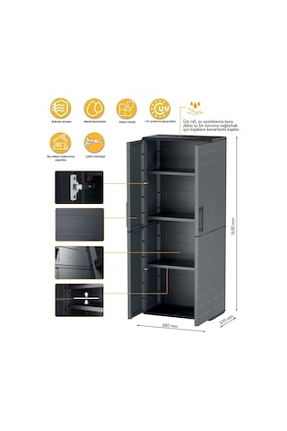 Plain Depolama Dolabı 2 Kapak Plastik P71/tp