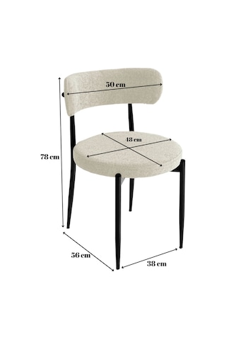 Elisa Mutfak Balkon Salon Sandalyesi 4 Adet Tedy Kumaş