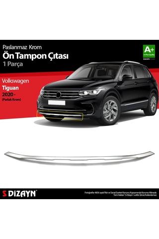 S-Dizayn  Volkswagen Tiguan Krom Ön Tampon Çıtası 2020 Üzeri (Parlak Krom)