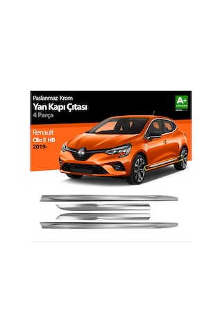 S-Dizayn  Renault Clio 5 Krom Yan Kapı Çıtası 4 Prç. 2019 ve Üzeri