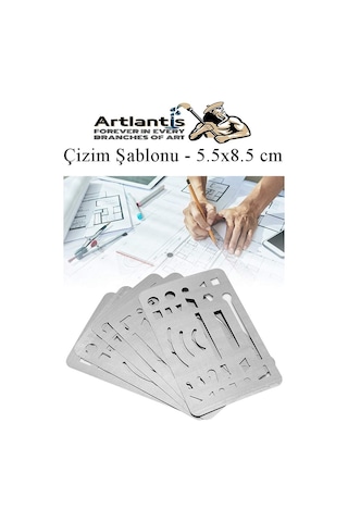 Silgi Şablonu Metal 5.5x8.5 Cm 1 Adet Paslanmaz Çelik Silgi Şablonu Çizim Şablonu Cetveli Mimari Mühendislik